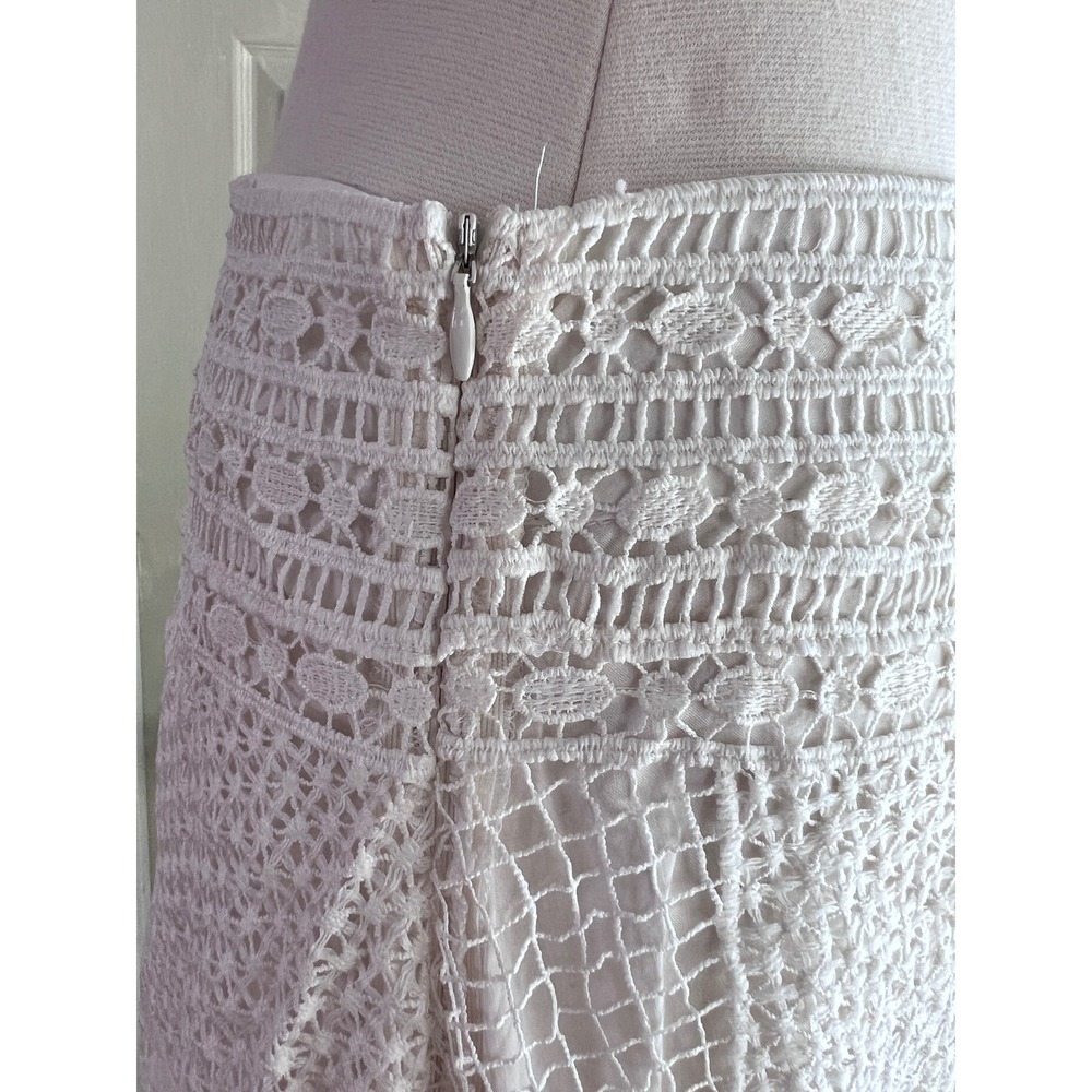 Farm Rio Maxi Skirt S Womens Guipure Lace Butterfly Off White Boho Romantic - Picture 5 of 15